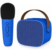 IMoshion Karaoke Set pour enfants et adultes - Haut-parleur Bluetooth avec microphone sans fil - Bleu cobalt