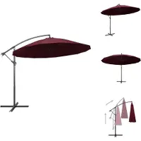 vidaXL Parapluie Bourgogne 3 m Mât en aluminium - Parasols & Protection solaire