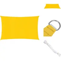 vidaXL Voile d'ombrage 160 g/m² Jaune 2x4 m HDPE - Parasols & Protection solaire