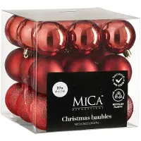 Mica Decorations Boule Incassable Rouge 27 pièces - D6Cm (27x)
