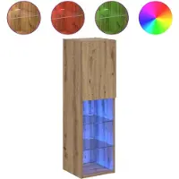 vidaXL Armoire TV avec lampes LED Chêne Artisan 30,5x30x102 cm