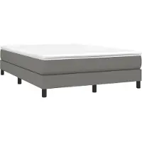 Syfax Lit complet avec sommier à lattes, matelas à ressorts ensachés et surmatelas en mousse, tissu 100% polyester, soutien moyen-dur, gris foncé, 160x200cm