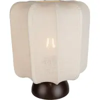 QAZQA Lampe de table Japandi bronze foncé avec abat-jour beige - Nori