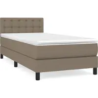 Syfax Sommier à lattes de lit avec matelas Taupe 90x200 cm Tissu