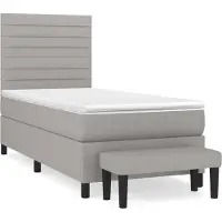 Syfax Sommier à lattes de lit avec matelas Gris clair 80x200 cm Tissu