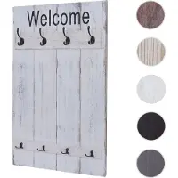 Mendler Portemanteau mural HWC-C89, style shabby, 91x60cm blanc