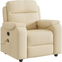 Syfax Fauteuil de massage inclinable Crème Tissu