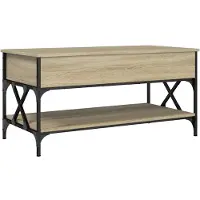vidaXL Table basse chêne Sonoma 100x50x50 cm bois composite et métal