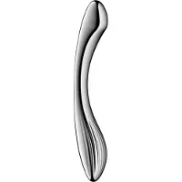 Satisfyer Pure Gravity 1 - gode nervuré - acier inoxydable argent