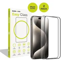 Mobile Origin EasyGlass iPhone 15 Pro Schutzglas / 2 Stück (2 pcs, Apple iPhone 15 Pro), Téléphone portable : film de protection, Transparent