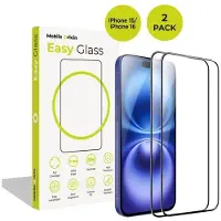 Mobile Origin EasyGlass iPhone 15/iPhone 16 2 pack (2 pcs, Apple iPhone 15, Apple iPhone 16), Téléphone portable : film de protection, Transparent