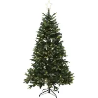 NSH Nordic Juletrae kunstig PE/PVC "LIFA", classe A+, 180x122 cm m/LED og stjerne NORDIC WINTER (780-235) (180 cm)