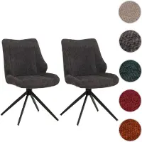 Mendler Fauteuil de salle à manger HWC-O48, chaise de cuisine, pivotante avec retour automatique, revêtue en tissu chenille (320g/m²), couleur gris