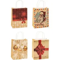 Tsi Geschenktüten Weihnachten Serie 4, 4 verschiedene Motive, medium, B 180 x T 100 x H 230 mm, 1...