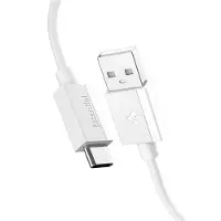 Spigen - Data Cable Essential (EB6020AC) - Fast Charging, USB to Type-C, 60W, 480Mbps, 2m - White (2 m, USB 2.0, 60 W)