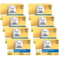 Gourmet Gold Mousse au poulet, saumon, rognons, lapin pâtée pour chat