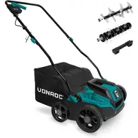 Vonroc Scarificateur / Aérateur 1300W | Incl. bac à herbe 35L