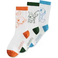 Pokémon Hommes, Chaussettes, Pokemon - Starter gen.1 - taille 39/42, Multicolore, (Lot de 3, 39 - 42)