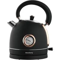 Klausberg Bouilloire Électrique KB-7905 1,8L Rétro Noir avec Détails en Rose Doré