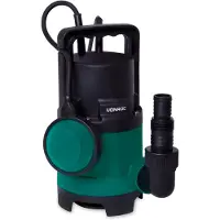 Vonroc Pompe submersible 400W – 8000L/h | Pour eaux usées et claires