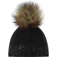 Eisbar Femmes, Bonnet, Femmes Nalin Lux Crystal, Noir, (Taille unique)