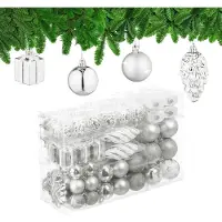Relaxdays Ensemble de boules de Noël (72x)