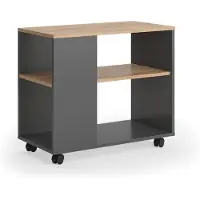 Vicco Table basse Marian Chêne doré/anthracite 70x36.6cm avec roulettes, Model 55606