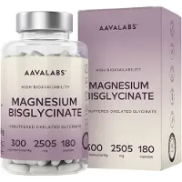 Aavalabs Bisglycinate de magnésium | 300 mg | Muscles et sommeil | 180 gélules