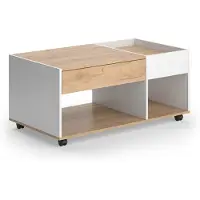 Vicco Table basse Maik Chêne doré/blanc 110x60cm avec tiroir, Model 55569