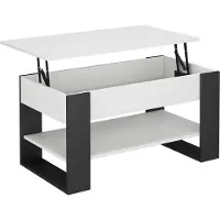 Vicco Table basse Lifto blanc/anthracite 92x51cm avec fonction de levage, Model 55943