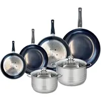 Elo Ensemble de 4 Poêles de cuisson 20, 24, 28 et 32 cm et 2 faitouts 20 et 24 cm Prima Brillant