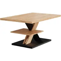 Vicco Table basse Arivo Noir 90x60cm avec tablette, Model 55342