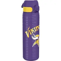 Ion8 NFL - Minnesota Vikings - Auslaufsichere schlanke Wasserflasche, Edelstahl, 600ml