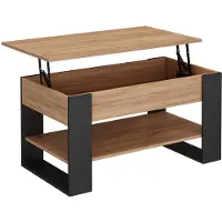 Vicco Table basse Lifto Chêne/Anthracite 92x51cm avec fonction de levage, Model 55944