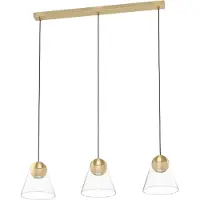 Eglo Cerasella Lustre Contemporain 3 Lumières Acier Laiton Brossé