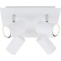 Briloner Plafonnier Spot LEUCHTEN RUN, 40 W, IP20, blanc, métal, incl., 4x GU10, 26,5 x 26,5 x 12,3 cm