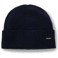 BOSS Bonnet en maille de cachemire avec plaquette logo métallique