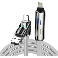 BlitzWolf 4W1 Usb-C/Usb-A To Usb-C/Lightning Cable Bw-Hdc6 1.2M 240W Rgb (Grey)