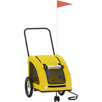 vidaXL Remorque pour vélo Jaune Tissu Oxford et fer
