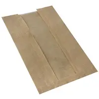 Papstar Sachet à bande transparente avec fenêtre PLA pure marron pure, Emballage alimentaire, Marron