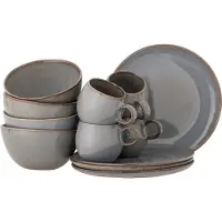 Bloomingville Coffret petit-déjeuner Sandrine gris 12 pièces