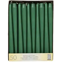 Papstar Bougies chandelier, 22 mm, vert foncé, paquet de 50 Diamètre : 22 mm, hauteur : 250 mm, durée de (50 pcs)