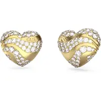 GUESS Boucles d'oreilles plaquées or étincelantes avec zircons Dans mon coeur JUBE04504JWYGT/U, (Plaqué or)