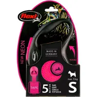 Flexi Laisse New Neon Sangle S 5m Rose/Noir