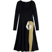 Desigual Robe écru / moutarde / noir