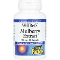 Natural Factors , WellBetX, Extrait de Mûrier, 100 mg, 90 Capsules