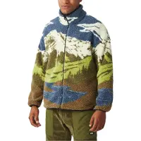Picture Organic Clothing - Veste polaire - Hafdals Fleece Cloudy Landscape Sherpa pour Homme - Taille XXL - Marron