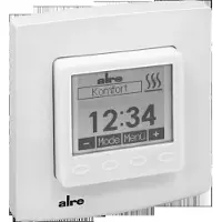 ALRE Thermostat programmable encastré 50x50 avec cadre, RAL9010brillant, Thermostat, Blanc