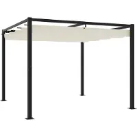 vidaXL Pavillon de jardin avec toit extensible Crème 3x3 m Acier