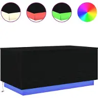 vidaXL Table basse avec lampes LED noir aspect chêne 90x50x40 cm